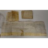 Northumberland, Legal Ephemera.  4 manuscript documents relating to properties in Northumberland c.