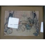 DULAC EDMUND.  Colour print in Hogarth frame, signed & inscribed to the mount by Dulac.