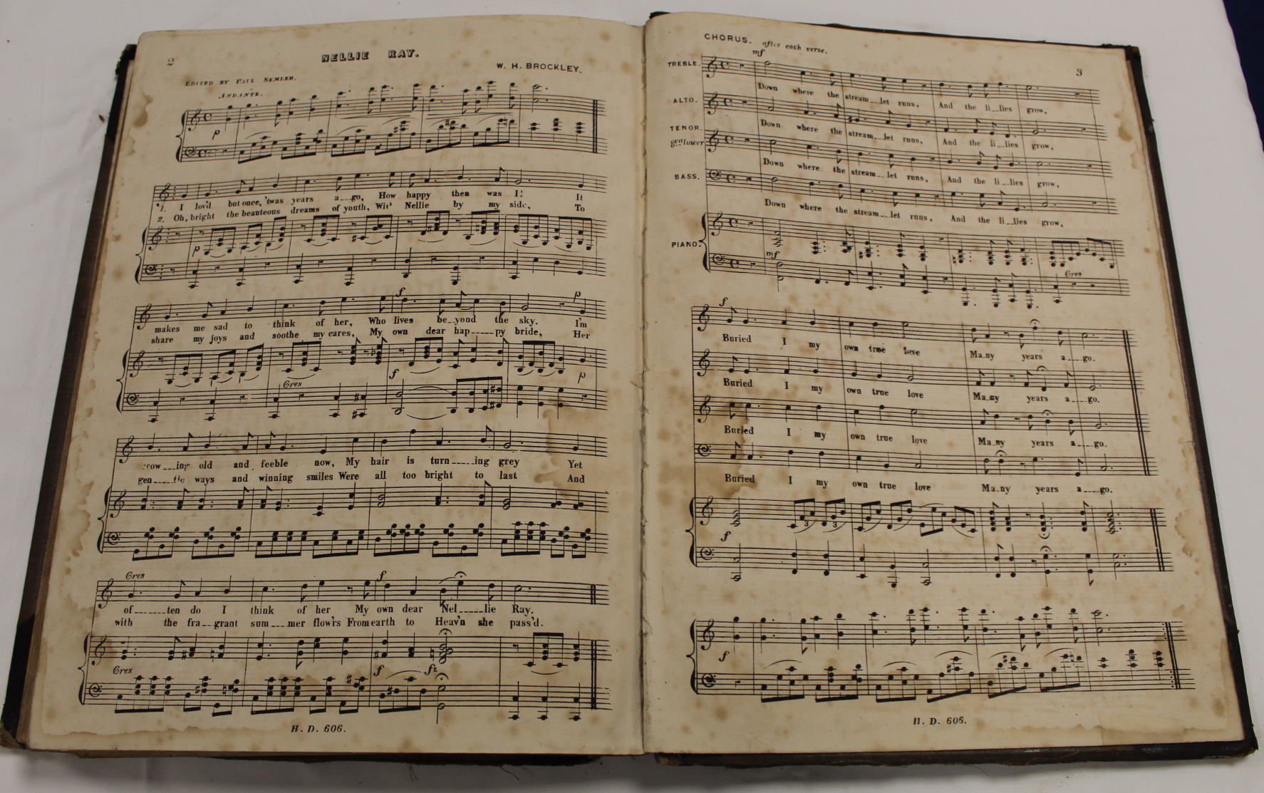 Music.  A well worn & damp stained quarto vol. of music scores, late 18th/early 19th cent., some - Image 47 of 65