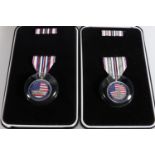 United States of America USA, a World Trade Centre commemorative medal and Pentagon commemorative