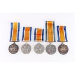 Five WWI war medals including: 3373/S43130 Private Adam Speed of the 8th Battalion Black Watch (