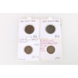 UNITED STATES OF AMERICA USA 2cents 1864 x2, and Flying Eagle cent 1857 and 1858, (3).