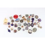 A collection of enamel badges including Black Watch, Quis Separabit MCMXXII badge by Firmin, YMCA