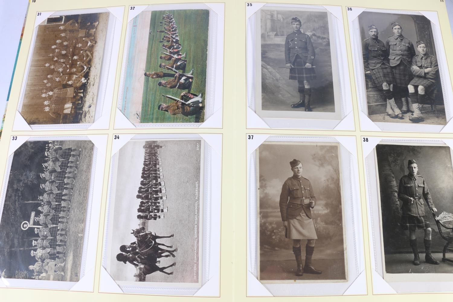 Two albums of postcards titled "The Gordon Highlanders" containing around 80 postcards including H - Image 3 of 4