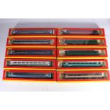 Hornby OO gauge model railways coaches including R4088D Virgin mk2 1st class coach 3363, R4124E BR