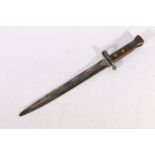 British 1888 pattern bayonet, the ricasso stamped WILKINSON LONDON 98, the 28cm long blade with