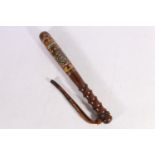 George V WWI Great War Special Constable's commemorative truncheon for the town of Rochdale, painted