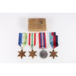Medals of JX546661 Andrew Greenfield of the Royal Navy, comprising WWII war medal, Atlantic star,