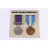 Medals of 24017585 Private Fred Adams of The 1st Gordon Highlanders, comprising Elizabeth II general