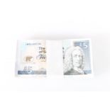 THE ROYAL BANK OF SCOTLAND PLC, a consecutive serial run of 100 five pound £5 banknotes, Jack