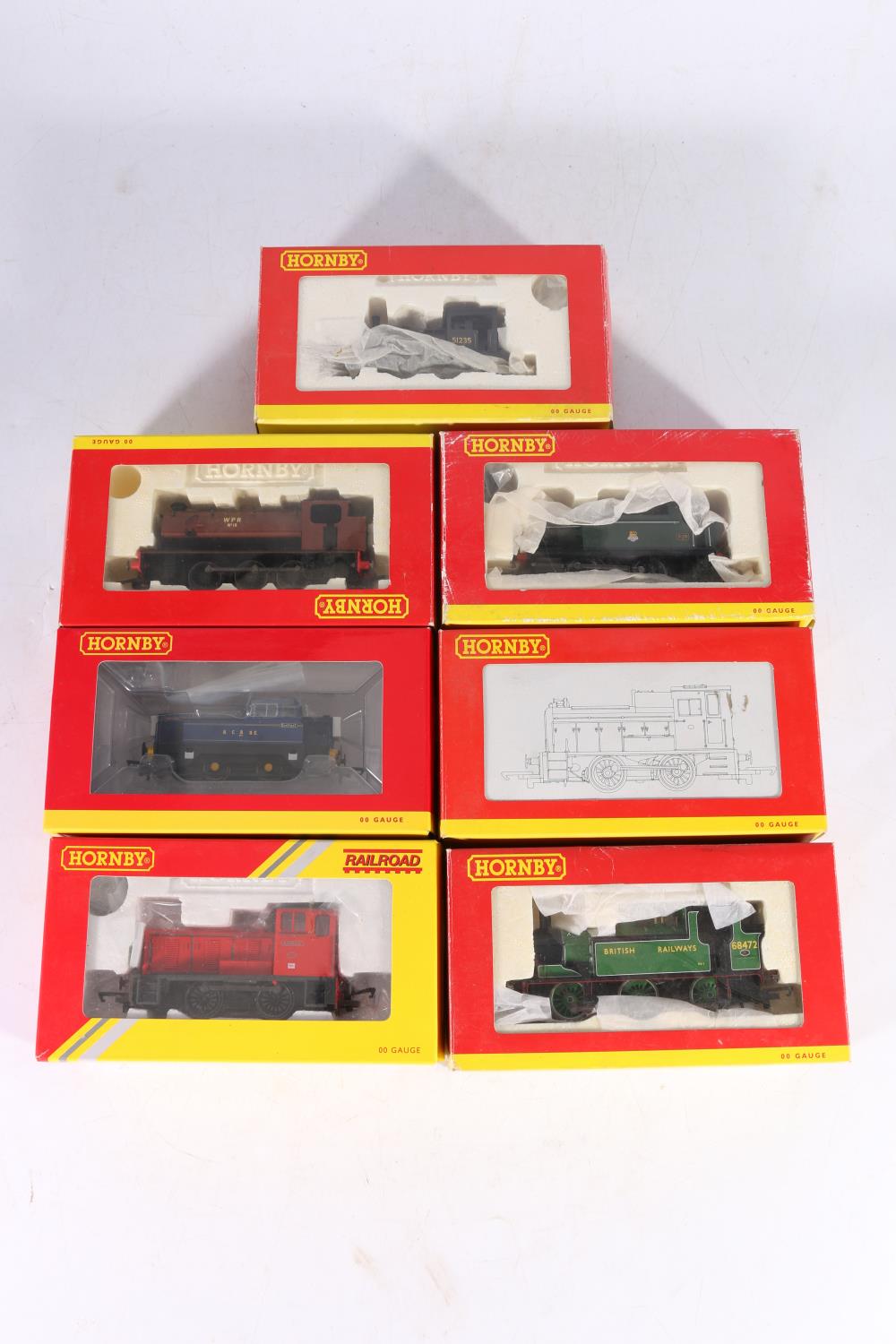 Hornby OO gauge model railways locomotives including R2453A 0-4-0ST Class 0F Pug locomotive 51235 BR