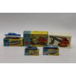 Corgi Toys diecast model vehicles including 1128 Priestman Cub Shovel, 104 Dolphin 20 Cruiser on