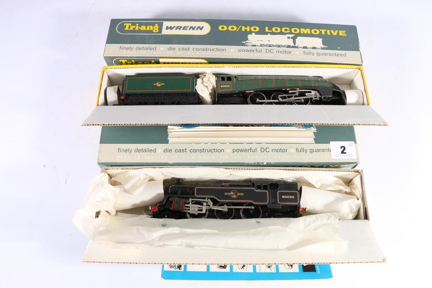 Triang Wrenn OO gauge model railways including 2211 4-6-2 Mallard tender locomotive 60022 BR green