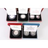 The Royal Mint UNITED KINGDOM Elizabeth II silver proof coins including ten pence two-coin set 1992,