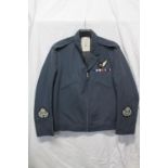 British Royal Air Force uniform, a blue jacket with C H Bernard and Sons Ltd label "Jacket Man's