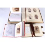 Four albums containing around 150 carte de visite and photographs including two Victorian photograph