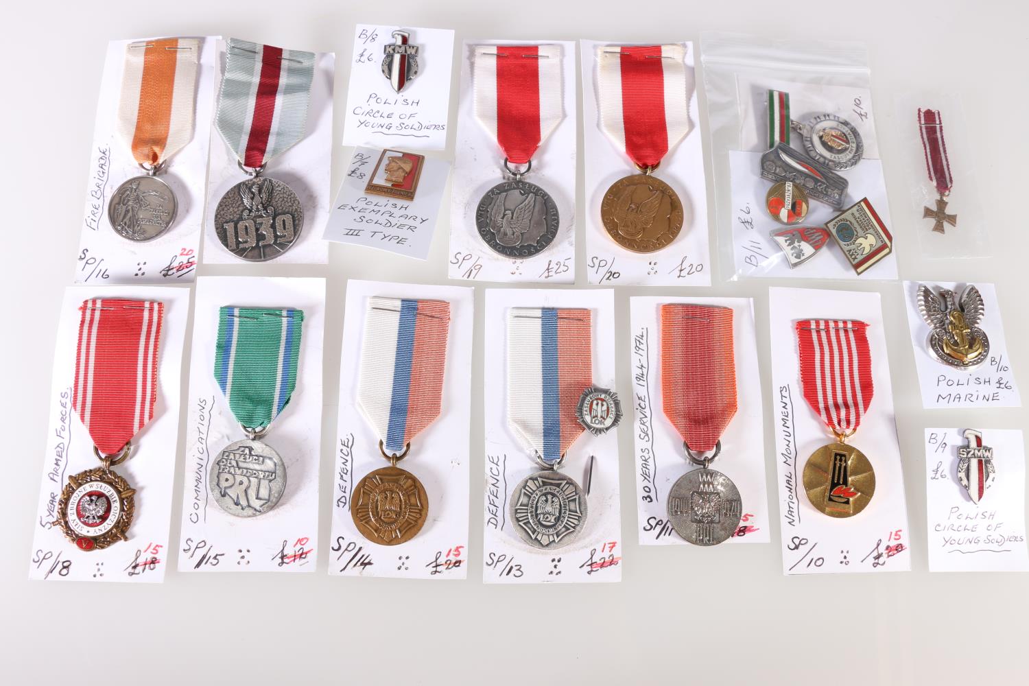 POLAND. Polish medals including Medal of Merit for Safe Guarding National Monuments, 30years Service