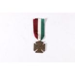 Grand Military Tournament Glasgow 1892 bronze cross badge, the design with banners "Royal Scots