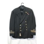 British Royal Navy uniform, a black jacket with Caslaw Hayter and Tate Ltd of Sunderland label