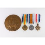 Medals of S3534 Private George Docherty (DOW France/Flanders 30/06/17 age 22) of the 9th Battalion