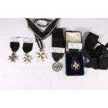 Order of St John of Jerusalem including neck badge, bullion wire edged collar, wartime breast badge,