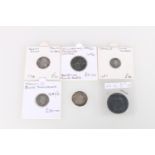 ENGLAND James II (1685-1688) silver threepence 1867 S3415, silver twopence 1687 S3416, William and
