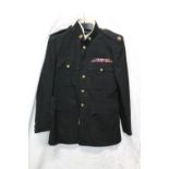 British Army uniform, a black jacket with The Shirbro Shirley Brooks label "Lt Rea 367.7.6 52",