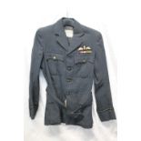 British Royal Air Force uniform, a blue jacket with Alexander Daniels and Son of Leicester label "