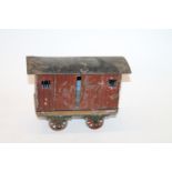 An Early Schoenner type gauge II (2 1/2" (64mm) gauge) horse or cattle wagon with twin sets of