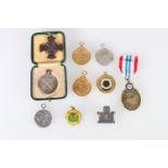 Royal Life Saving Society medals including silver award of merit [P M H DAVIES 1940], silver award