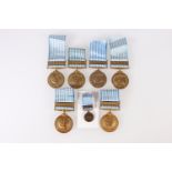 A group of six variations of the United Nations Korea medal including Greek, South Korean,