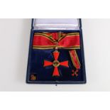 Germany, Commander of the Order of Merit neck badge, miniature medal and button, in fitted blue