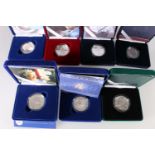 The Royal Mint UNITED KINGDOM Elizabeth II silver proof five-pound £5 coins including 1999 Diana