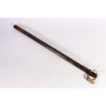 Victorian long stave police truncheon with painted crowned VR cypher above "PC", Police