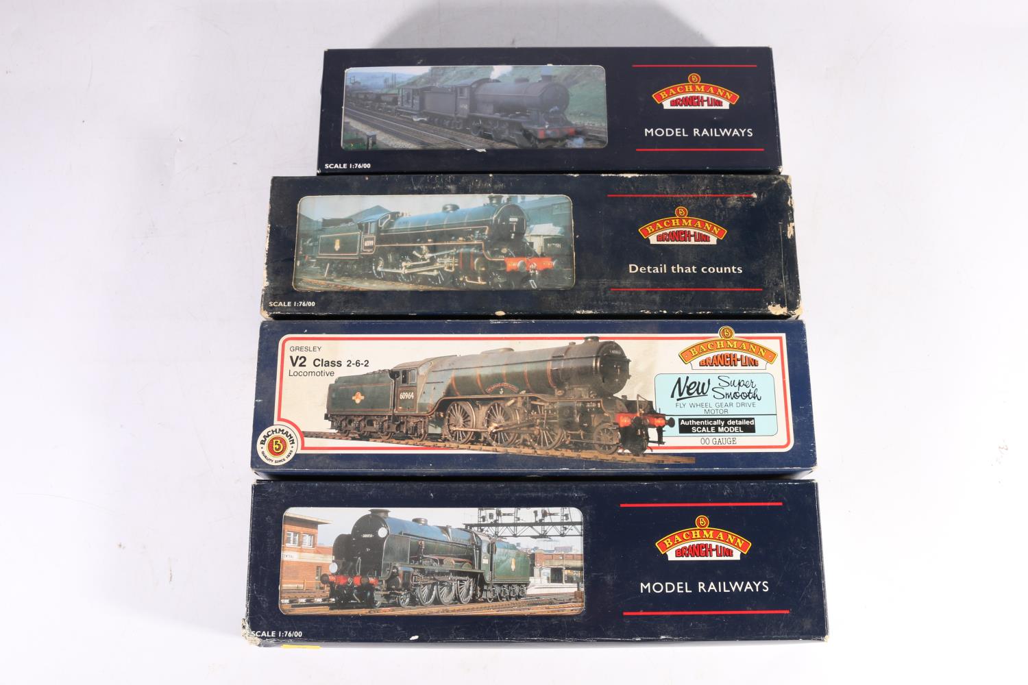 Four Bachmann Branchline OO gauge model railways locomotives including 31408 4-6-0 Lord Nelson