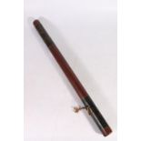 Victorian long stave police truncheon with painted crowned V1R cypher above and "K93" below, 61cm