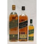 JOHNNIE WALKER 15 year old pure malt Scotch whisky, no abv or vol stated, Green Label 15 year old