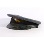 British Royal Air Force uniform, an officer's dress peaked cap with metal badge.