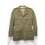 British Army uniform, a green khaki jacket with Flights Ltd label "127671 19-6-25? 2/Lt J F Williams