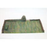 A rare Hornby O gauge model railways Countryside Section J2 diorama platform with gate and trees,