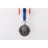 British Elizabeth II Silver Jubilee medal 1977, struck in silver, one of 30,000 issued.