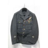 British Royal Air Force uniform, a blue jacket with Hirst and Thackway Ltd label "Jackets OA Size No