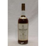 MACALLAN 12 year old Highland single malt Scotch whisky, old style label, 43% abv, 1litre.