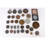 Tokens, scholastic and other medals including Royal Scots cross country medal [B COY 1935],