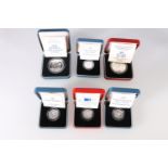 The Royal Mint UNITED KINGDOM Elizabeth II silver proof coins including four one pounds £1s 1990,