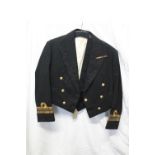 British Royal Navy uniform, a mess dress black jacket and waistcoat with Gieves Ltd label "4016a