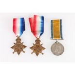 Three WWI medals including war medal of S16521/21714 Private Charles Stewart of the Gordon