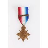Medal of 8812/22199 Private Wesley C Benns of the 1st Norfolk and Essex regiments, comprising 1914