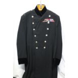 British Army uniform, a black greatcoat long jacket with Conway Williams of London label "28/7/66