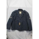 British Royal Air Force uniform, a blue jacket with EO CM Ltd label "Currie K4190577 Jacket Mans